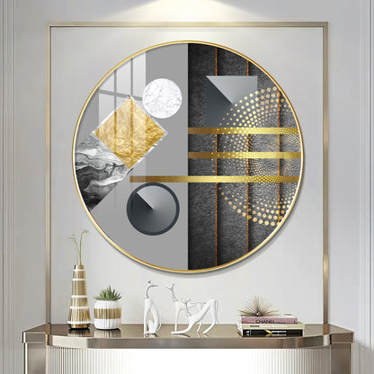 Geometric Elegance Premium Acrylic Round Wall Art
