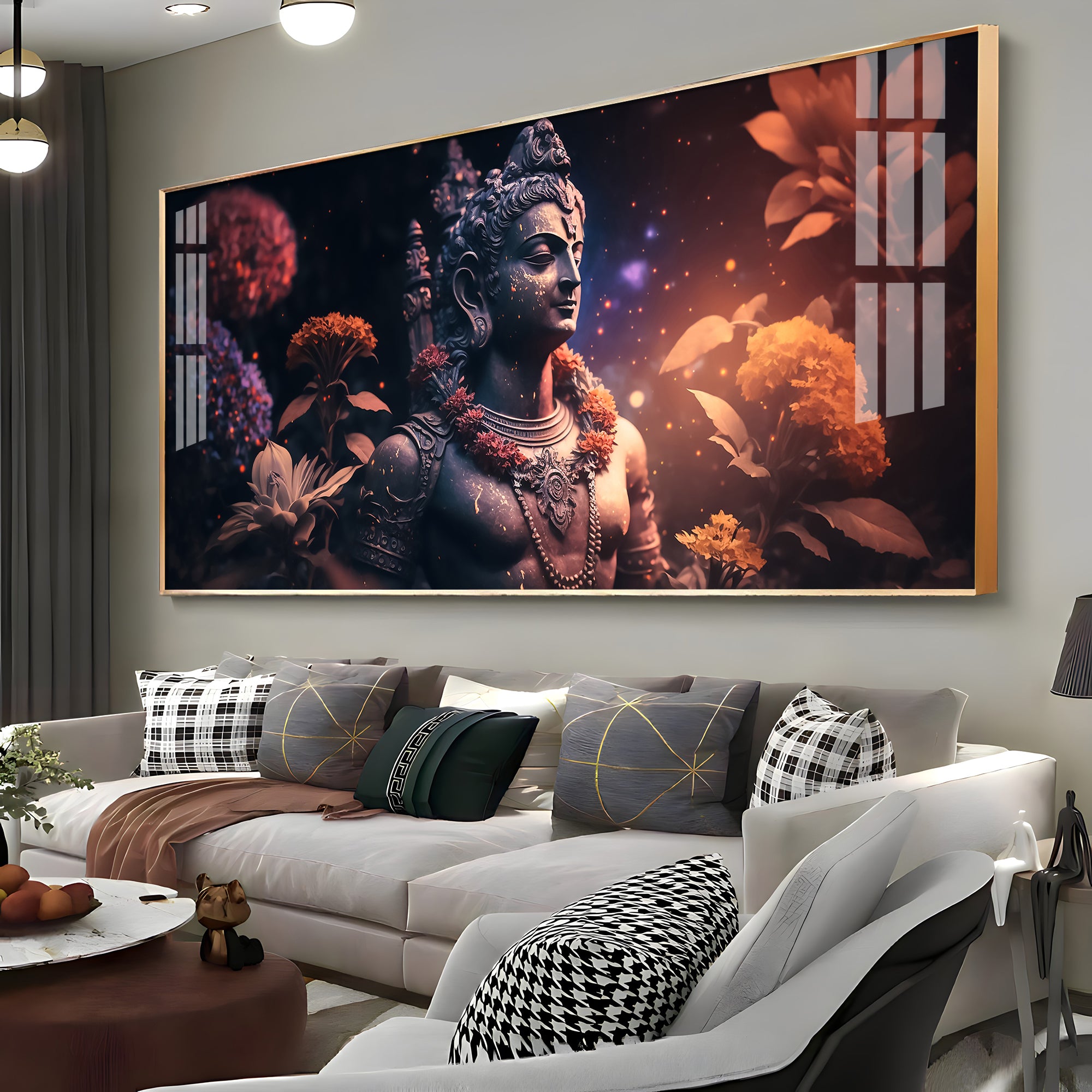 Lord Shiva With Rosary Premium Acrylic Horizontal Wall Art