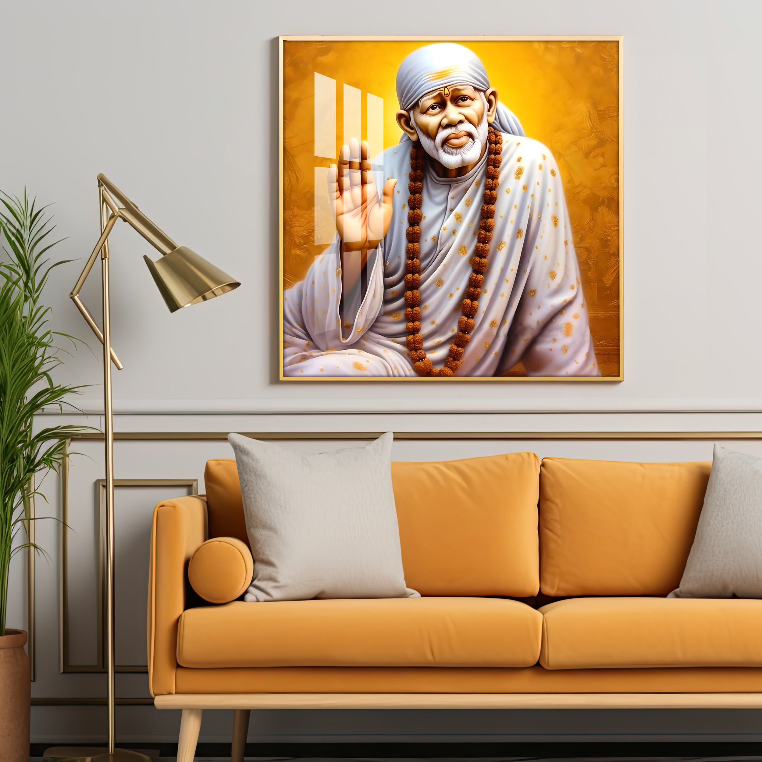 Shirdi Sai Premium Acrylic Square Wall Art