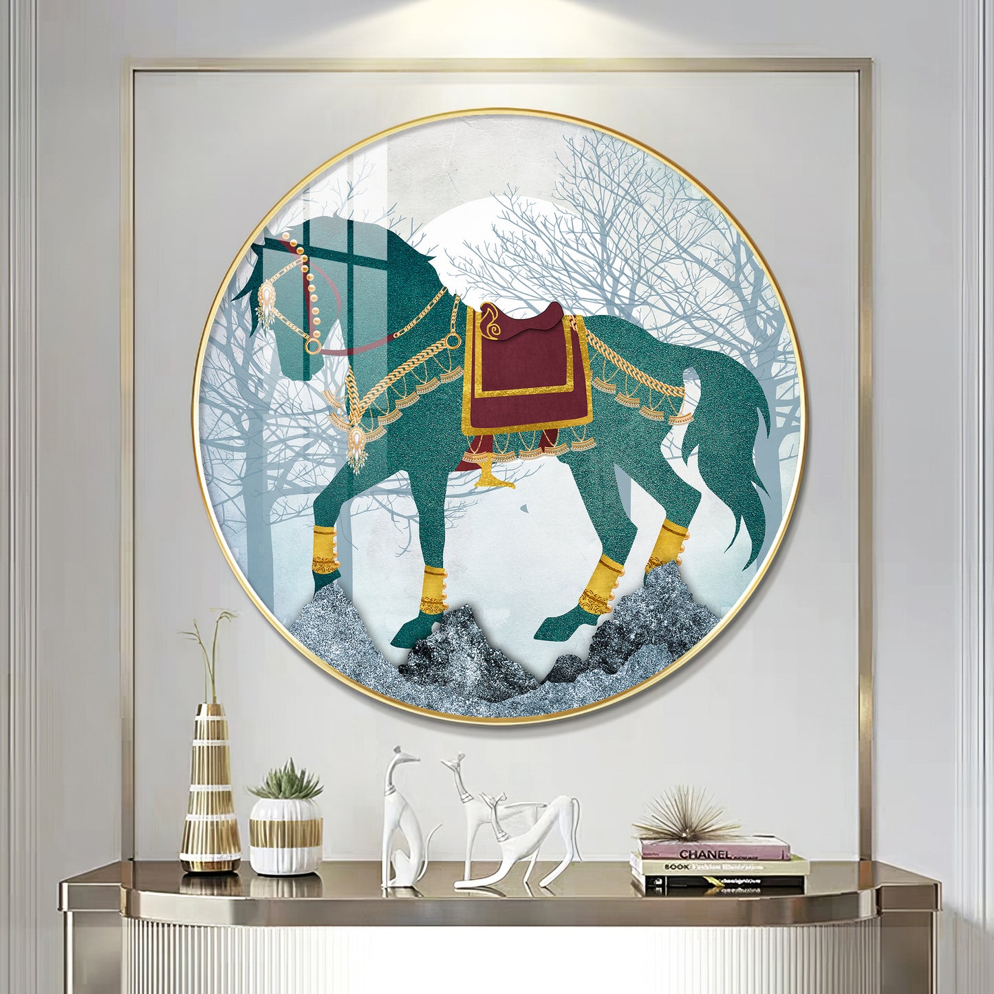 Horse Haven Premium Acrylic Round Wall Art