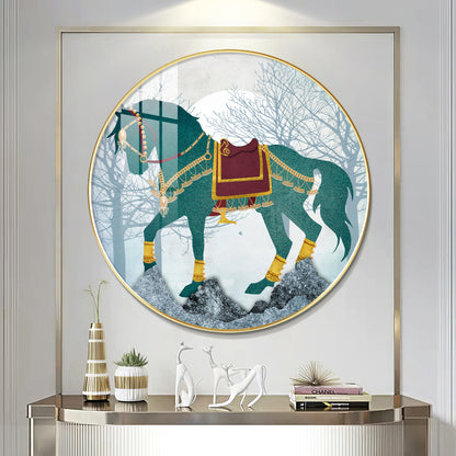 Horse Haven Premium Acrylic Round Wall Art