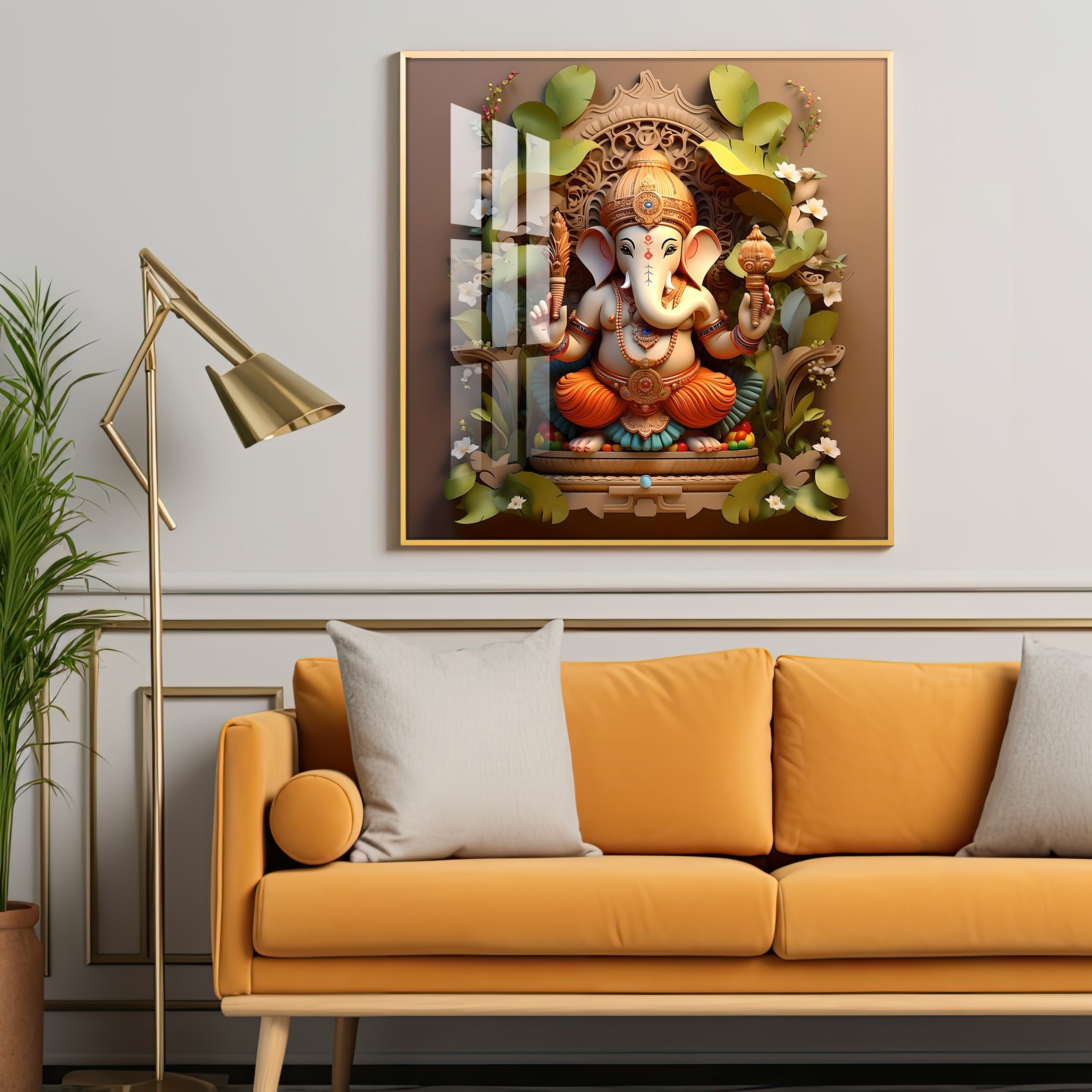 Ekdanta Maharaj Premium Acrylic Square Wall Art