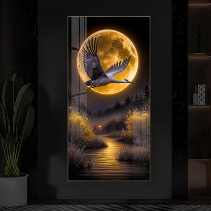 Regalia Bird Modern Luxury Backlight Vertical Wall Art