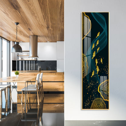 Oceanic Gold Fish Premium Acrylic Vertical Wall Art