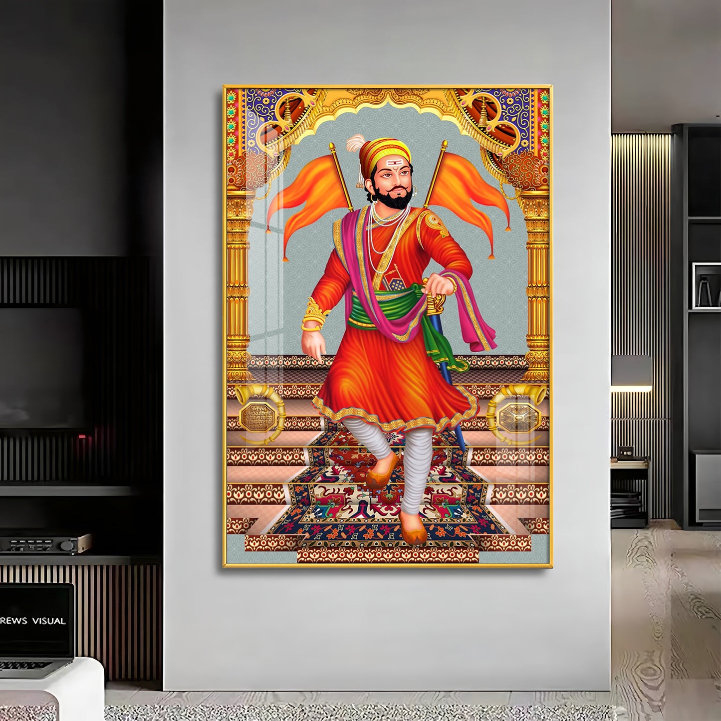 Divine Chhatrapati Shivaji Maharaj Premium Acrylic Vertical Wall Art