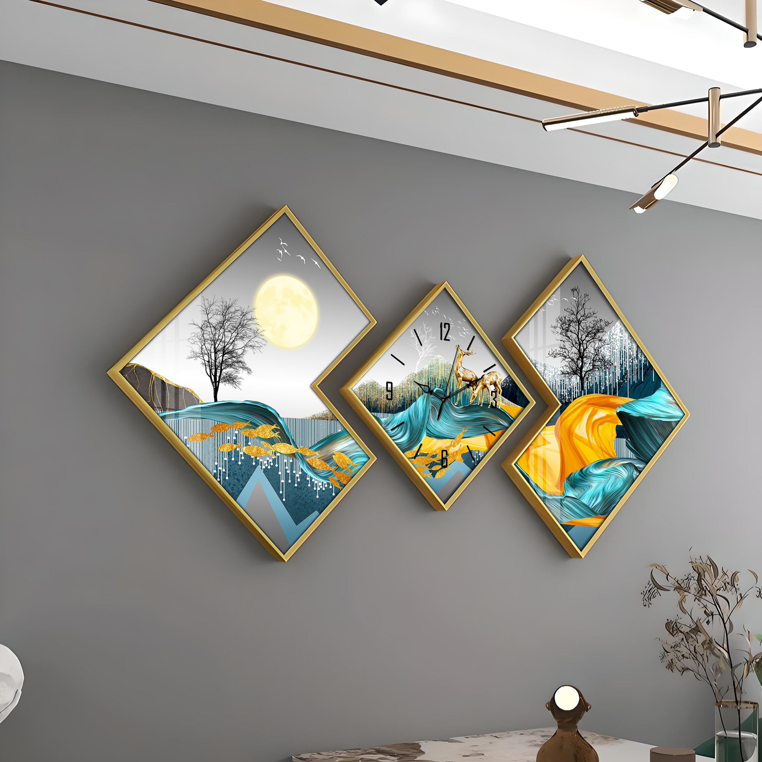 Full Moon Forest Premium Acrylic Wall Clock