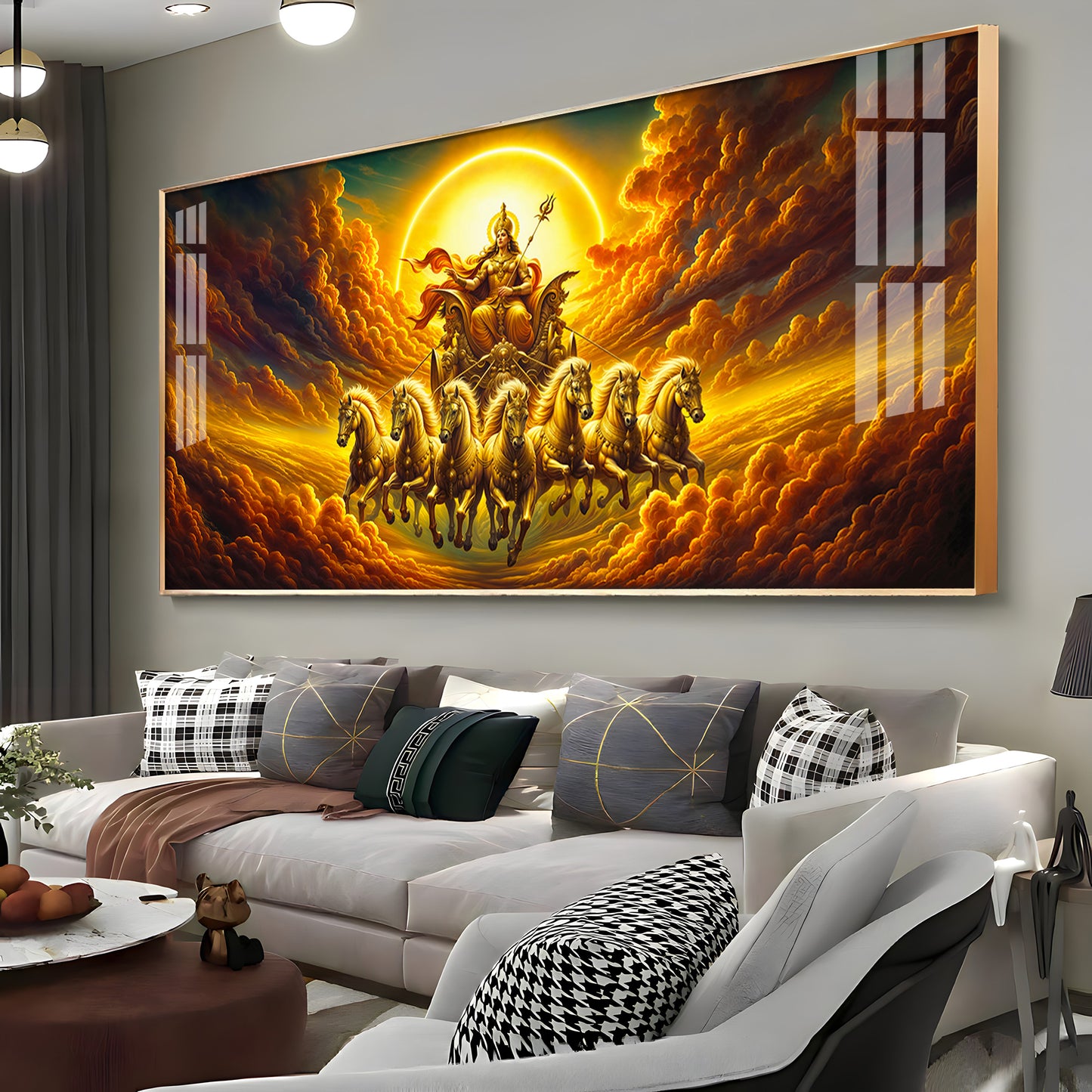 Surya Bhagwan Premium Acrylic Horizontal Wall Art
