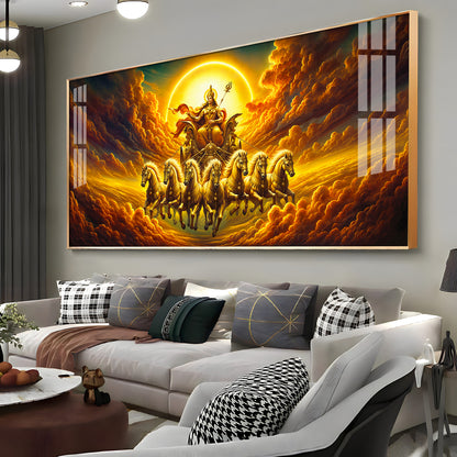 Surya Bhagwan Premium Acrylic Horizontal Wall Art