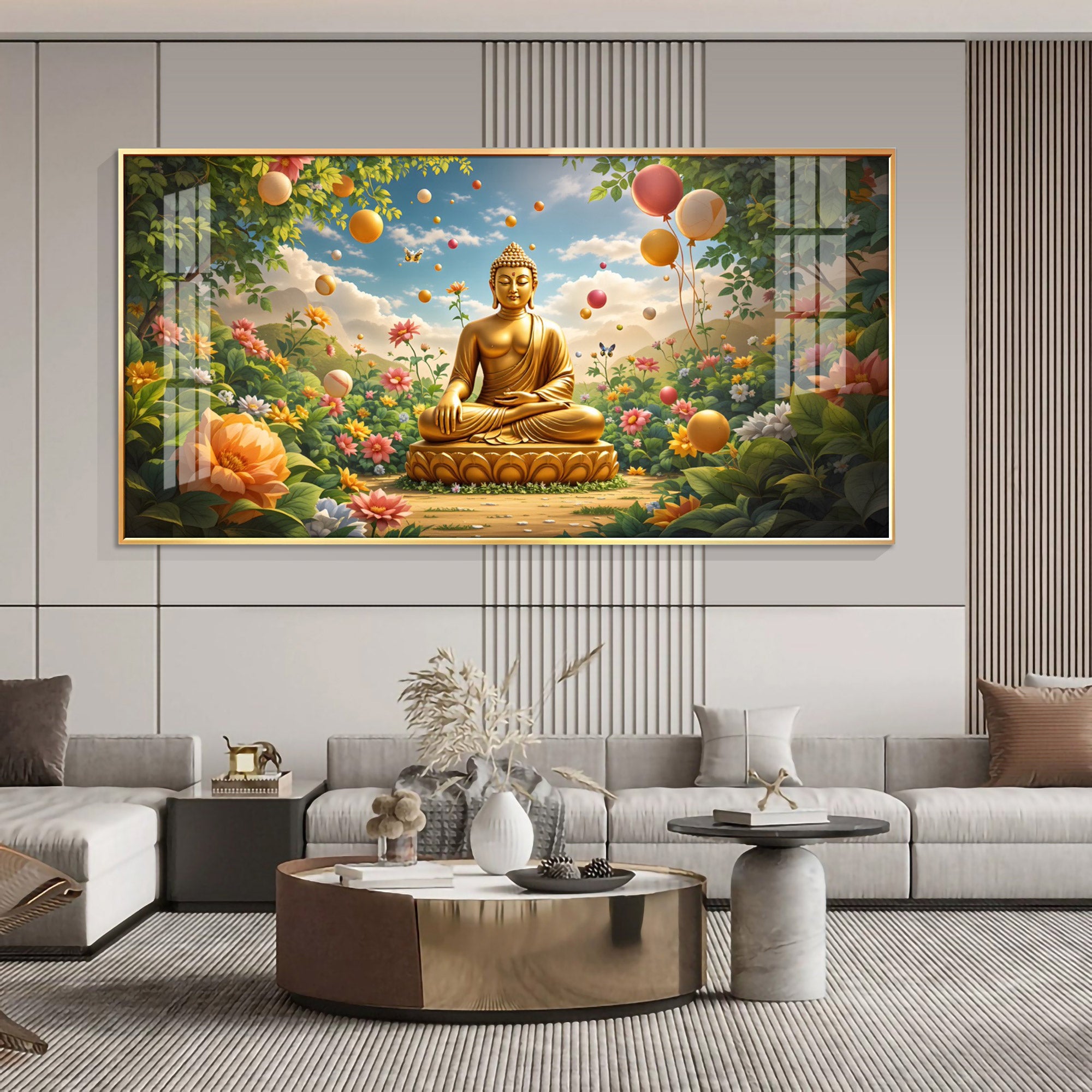 Buddha's Aura Premium Acrylic Horizontal Wall Art