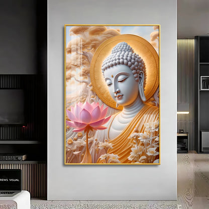 Dharvika Buddha Premium Acrylic Vertical Wall Art