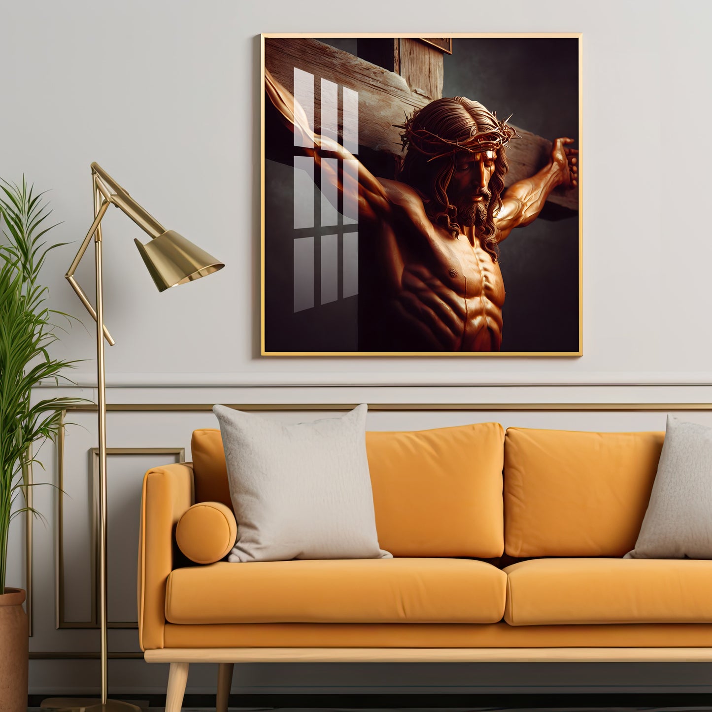 Christ on the Cross Premium Acrylic Square Wall Art