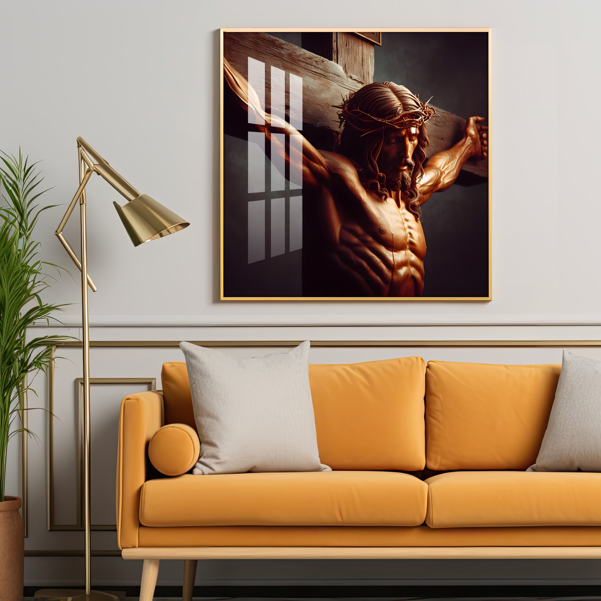 Christ on the Cross Premium Acrylic Square Wall Art