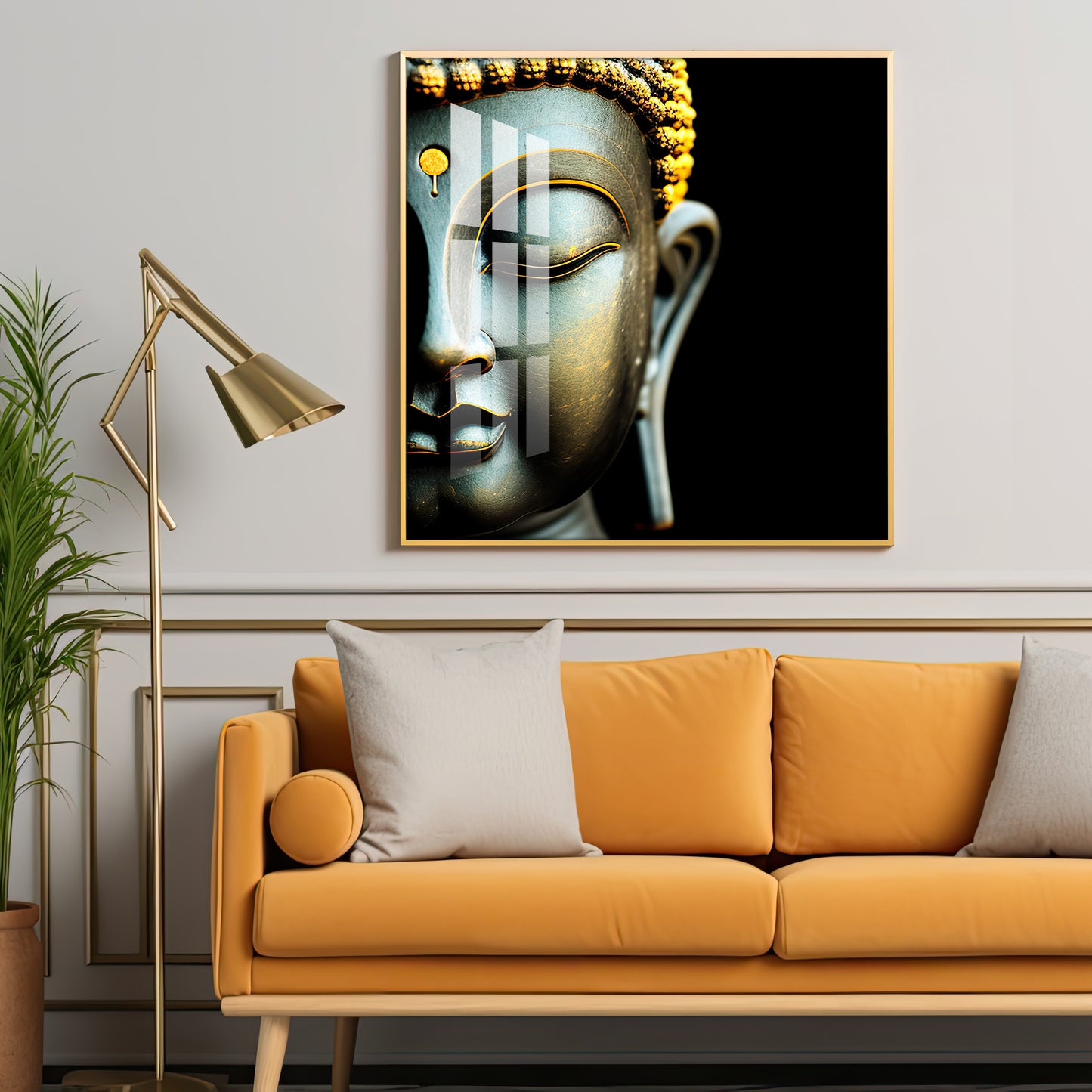 Buddha Statue Premium Acrylic Square Wall Art