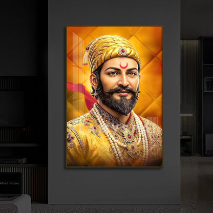 Chhatrapati Shivaji Modern Luxury Backlight Vertical Wall Art