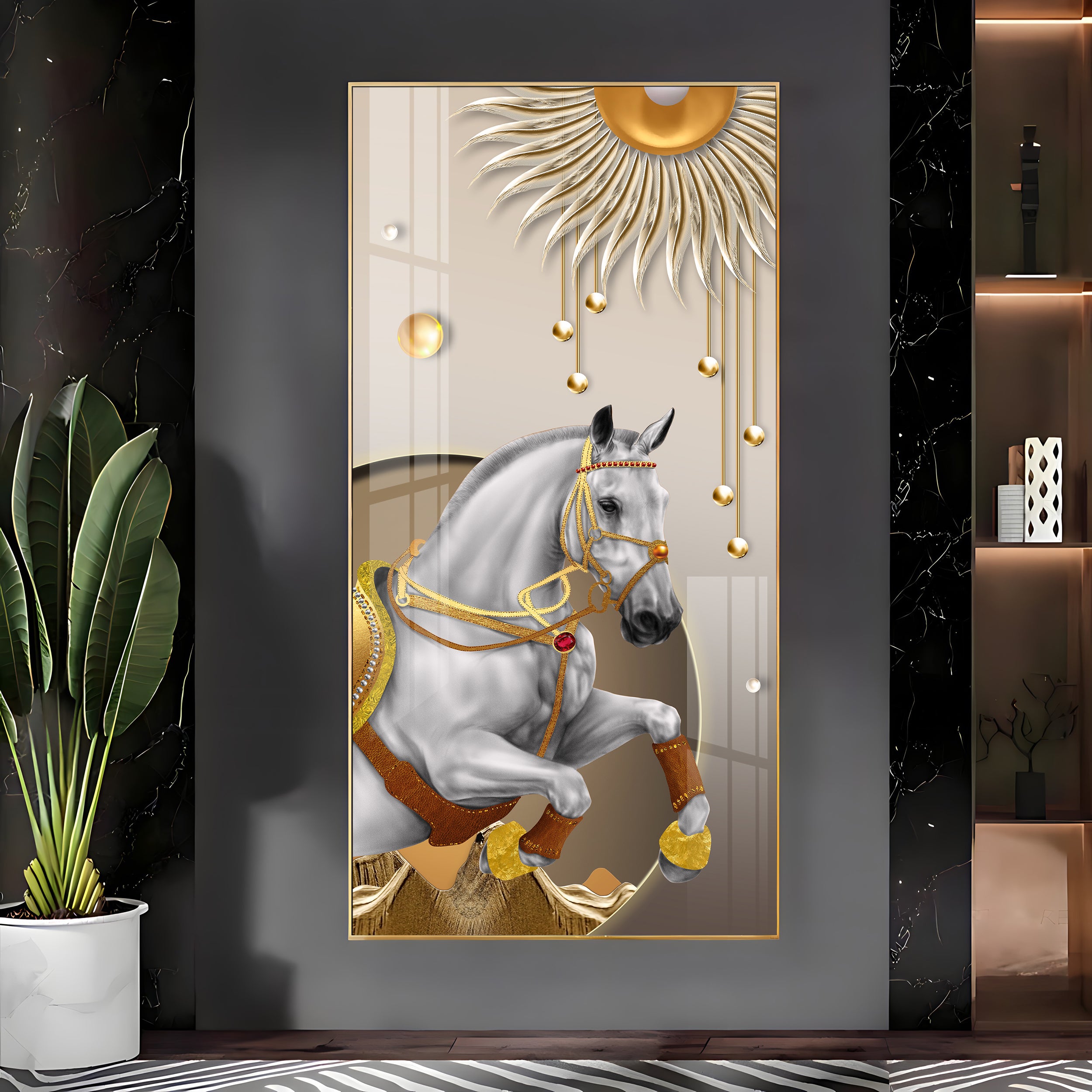 Royal Horse Premium Acrylic Vertical Wall Art