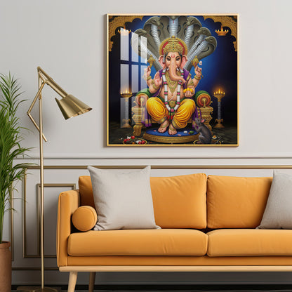 Jai Ganesha Ji Premium Acrylic Square Wall Art