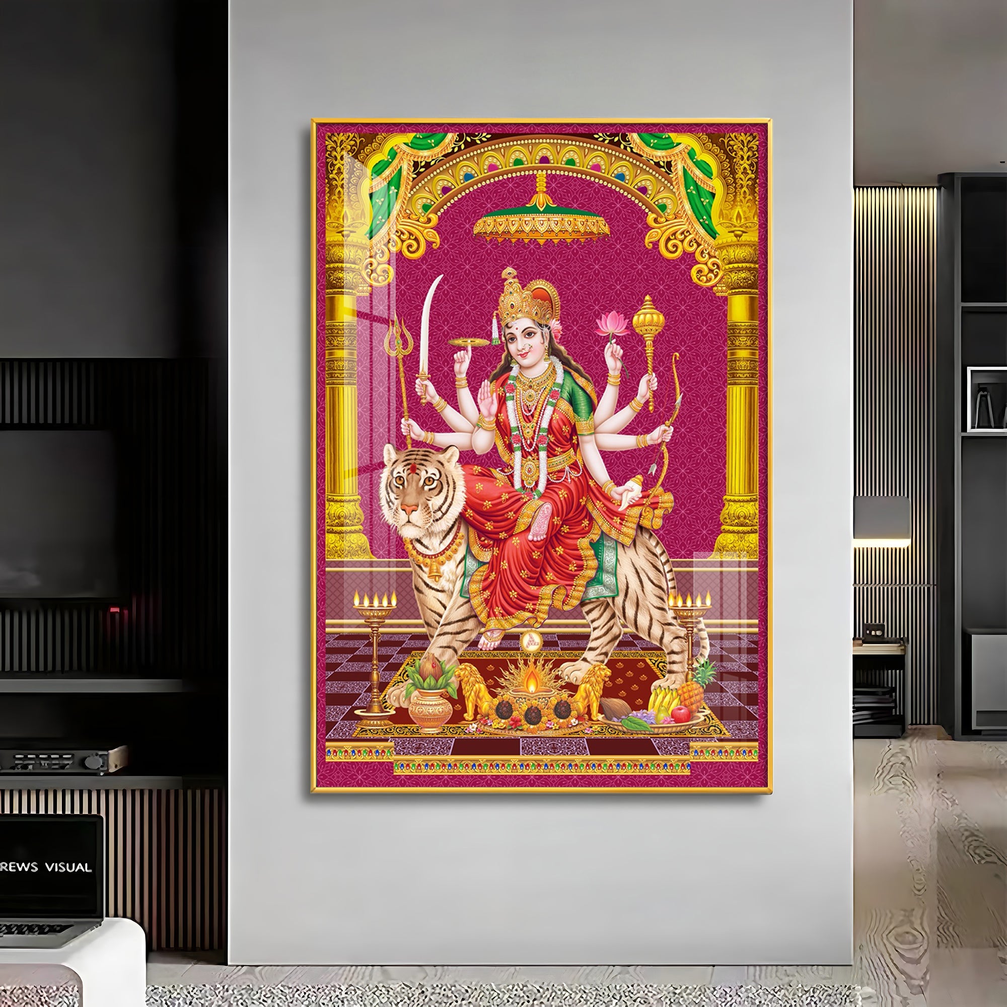 Maa Durga Spirit Premium Acrylic Vertical Wall Art