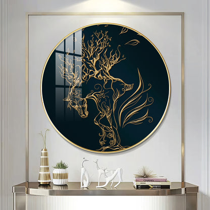 Golden Halo Premium Acrylic Round Wall Art