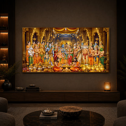 Srinivasa Kalyanam Modern Luxury Backlight Horizontal Wall Art