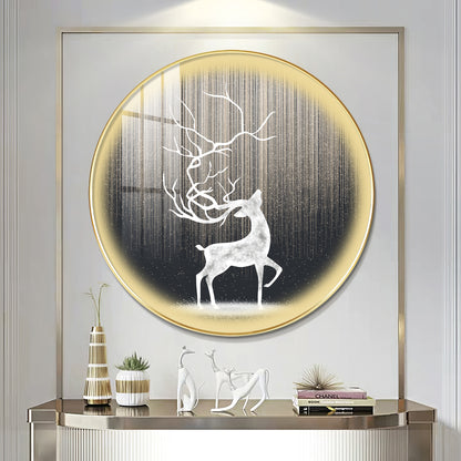 Enchanted Deer Premium Acrylic Round Wall Art
