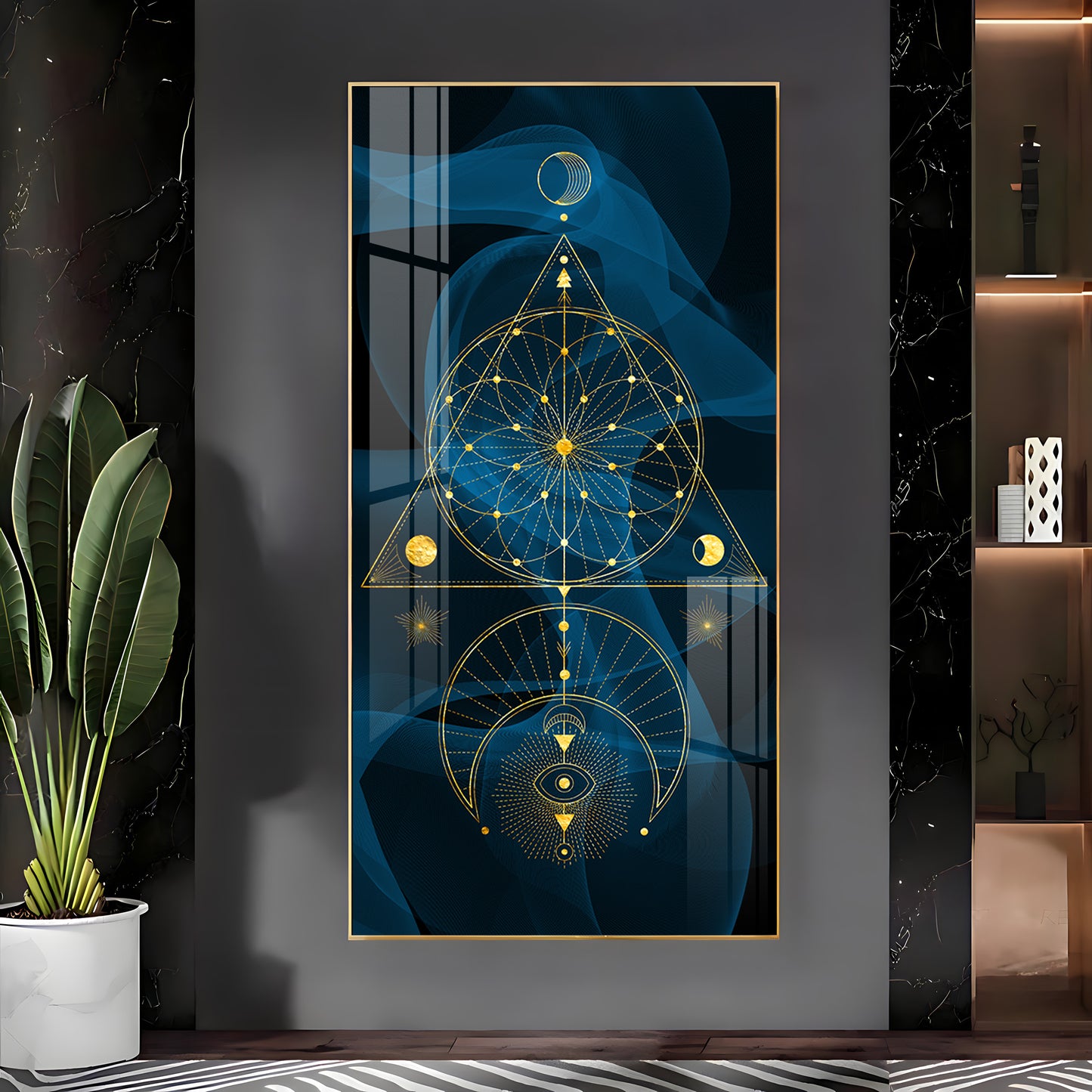 Modern Minimalist Geometric Premium Acrylic Vertical Wall Art