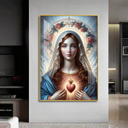 Sacred Heart Serenity Premium Acrylic Vertical Wall Art