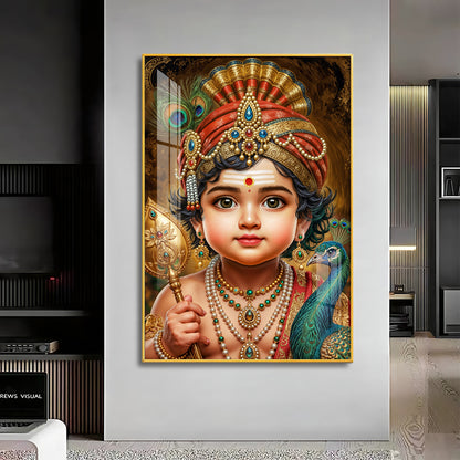 Little Murugan Ji Premium Acrylic Vertical Wall Art