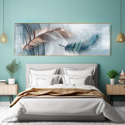 Mesmerising Feathers Premium Acrylic Horizontal Wall art