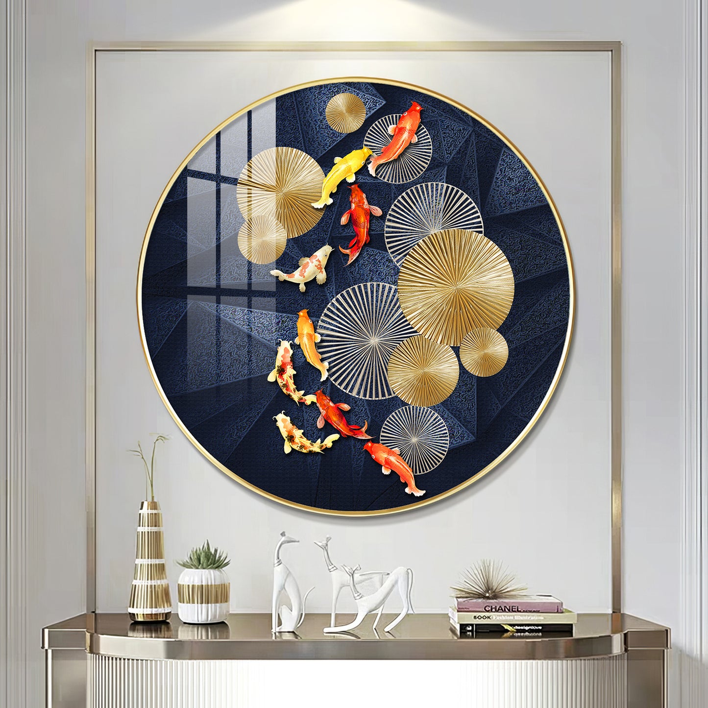 Goldfish Emblem Premium Acrylic Round Wall Art