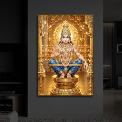 Ayyappan Swamy Modern Luxury Backlight Vertical Wall Art