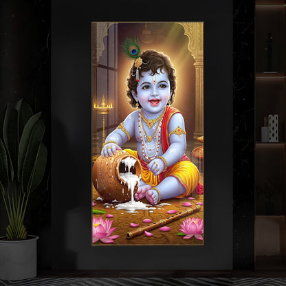 Bal Krishna Modern Luxury Backlight Vertical Wall Art