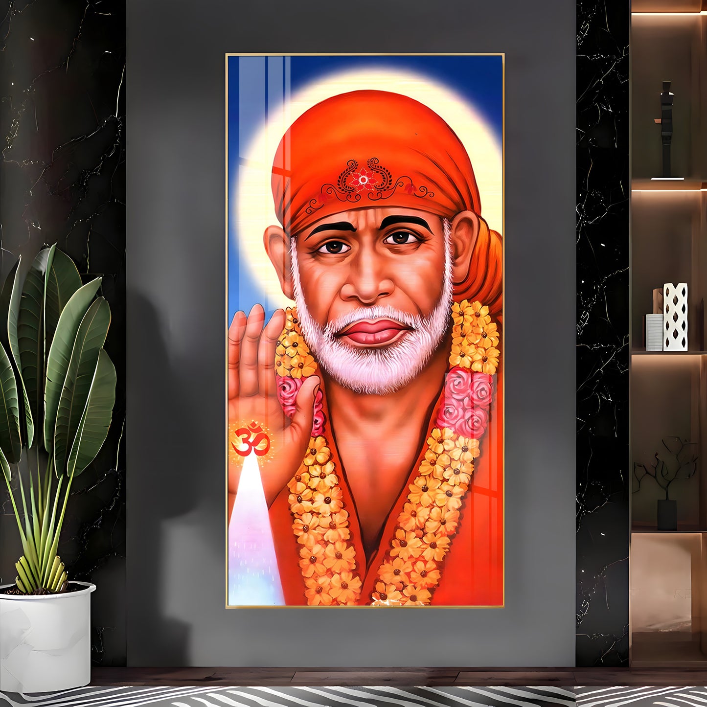 Jai Shree Sai Premium Acrylic Vertical Wall Art