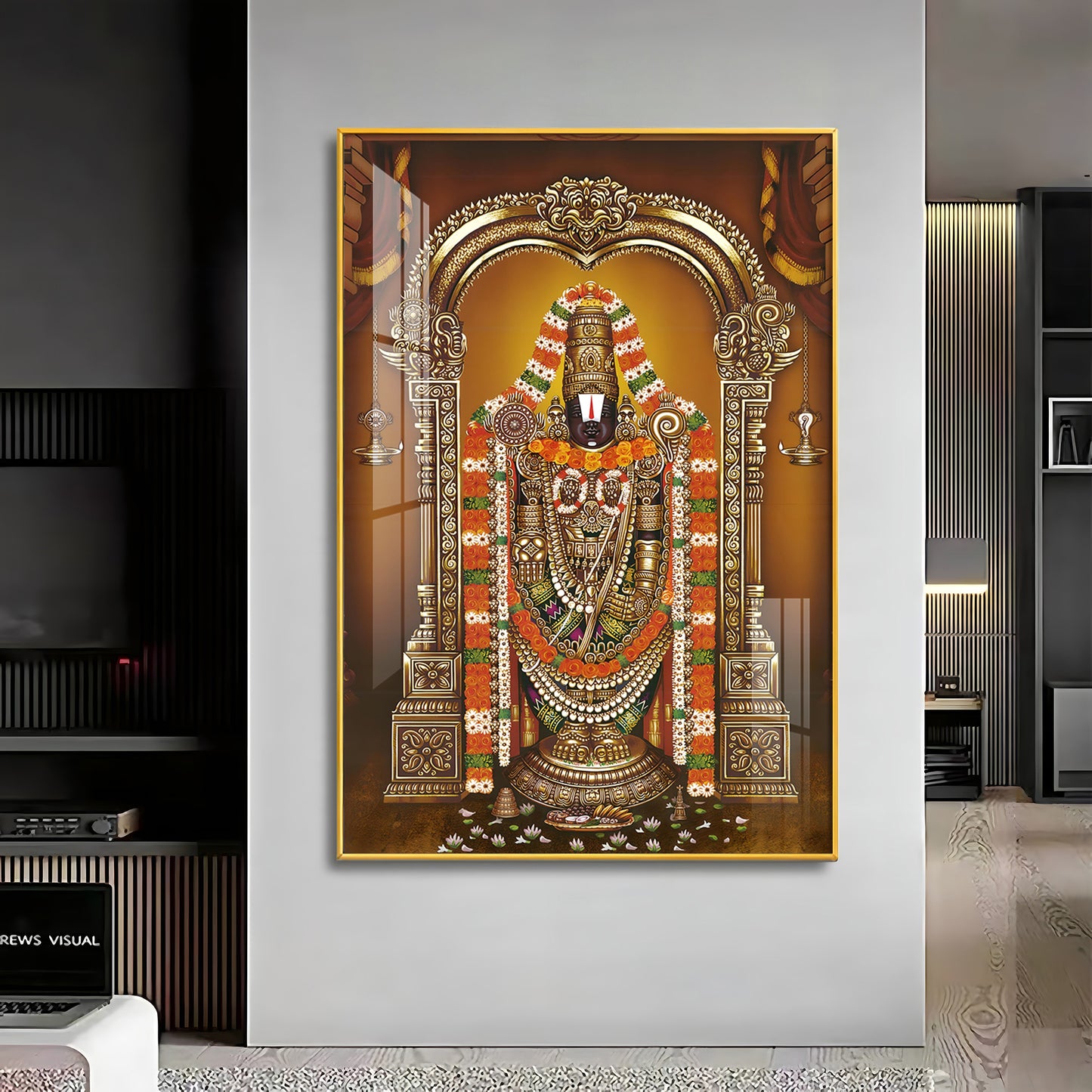 Majestic Lord Tirupati Balaji Premium Vertical Acrylic Wall Art