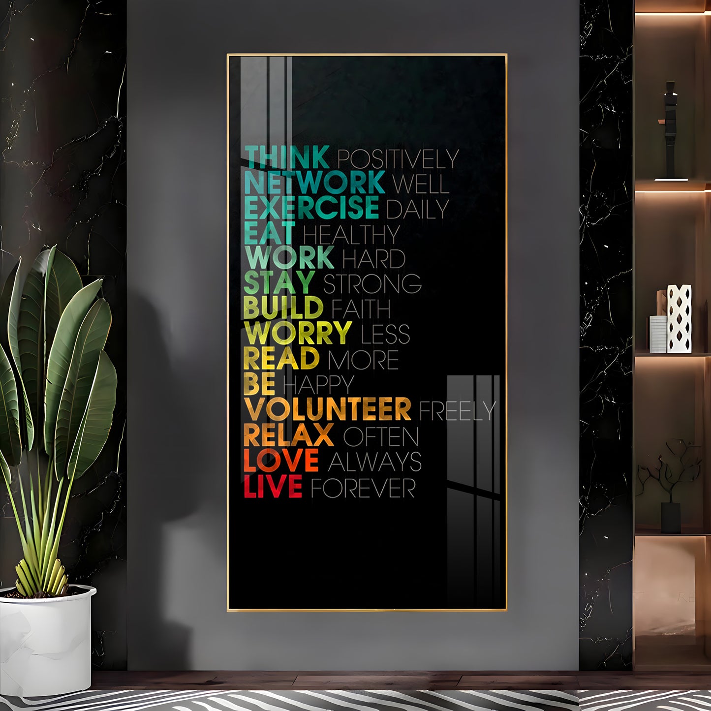 Think Positively Premium Acrylic Vertical Wall Art