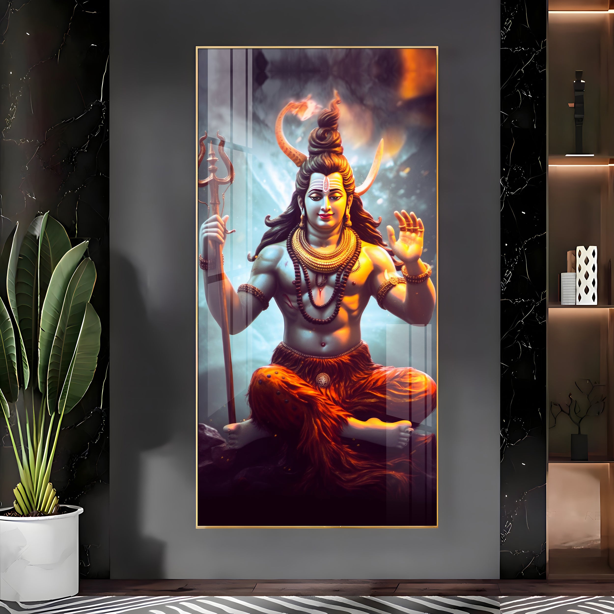 Har Har Mahadev Premium Acrylic Vertical Wall Art