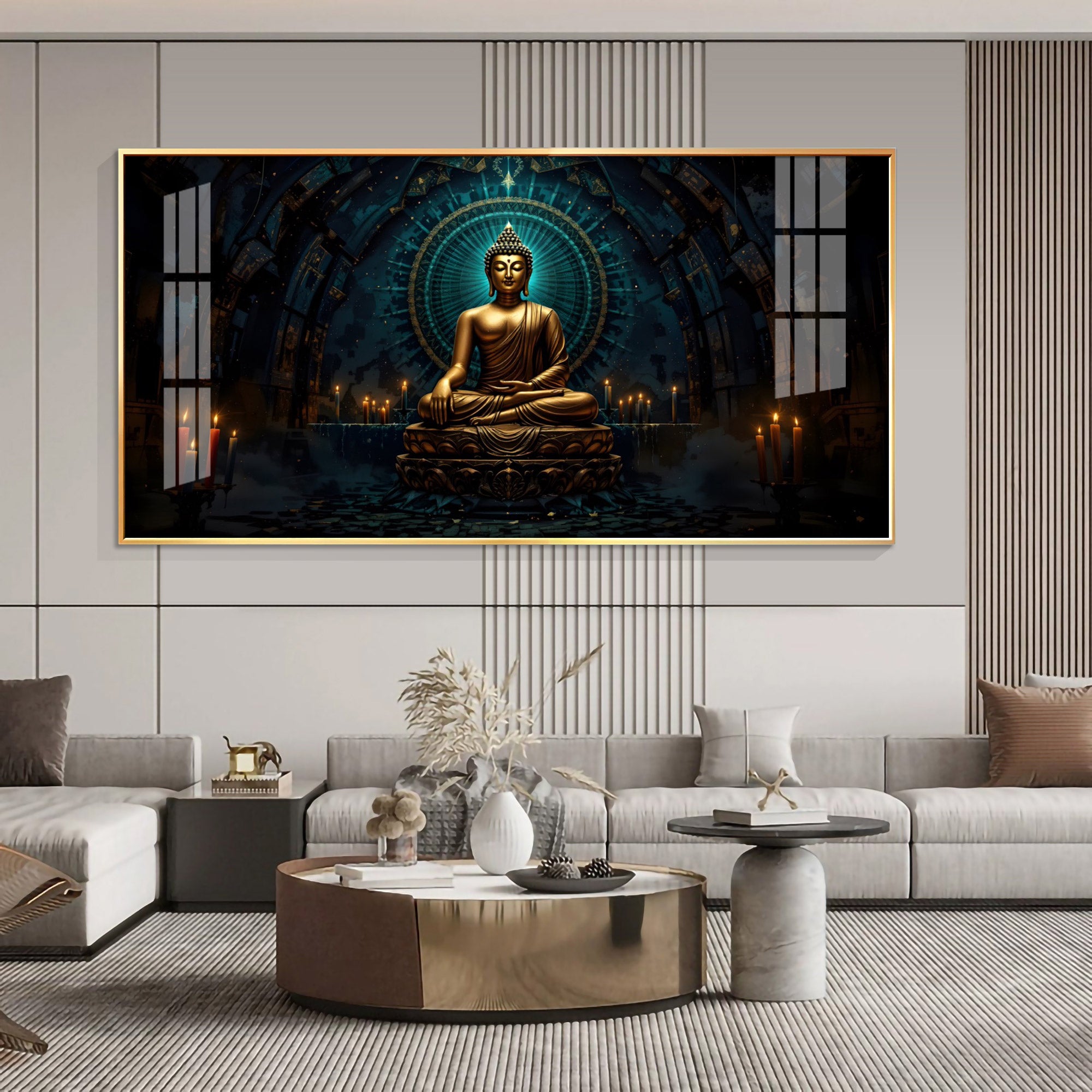 Mindful Living Buddha Premium Acrylic Horizontal Wall Art