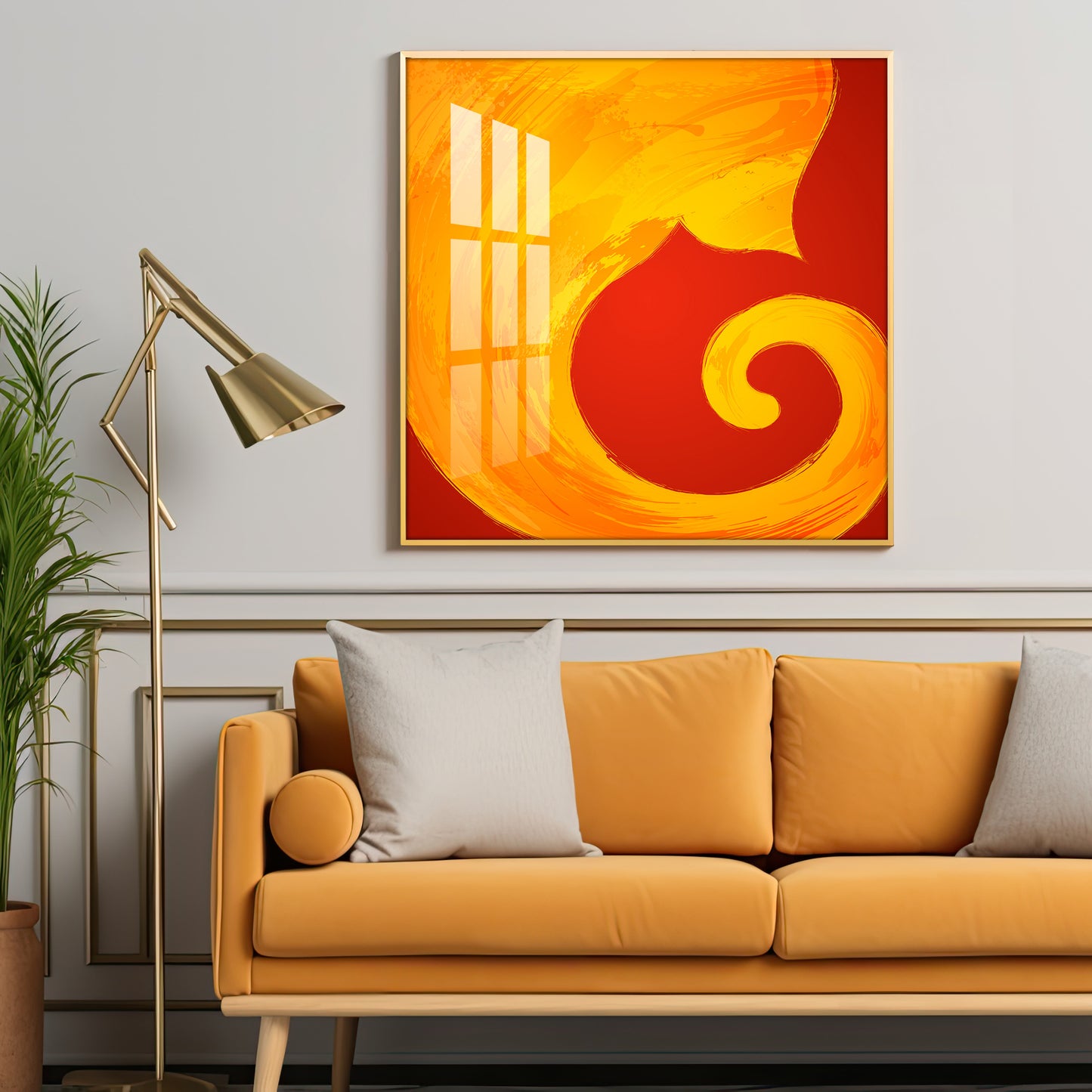 Modern Ganesha Premium Acrylic Square Wall Art