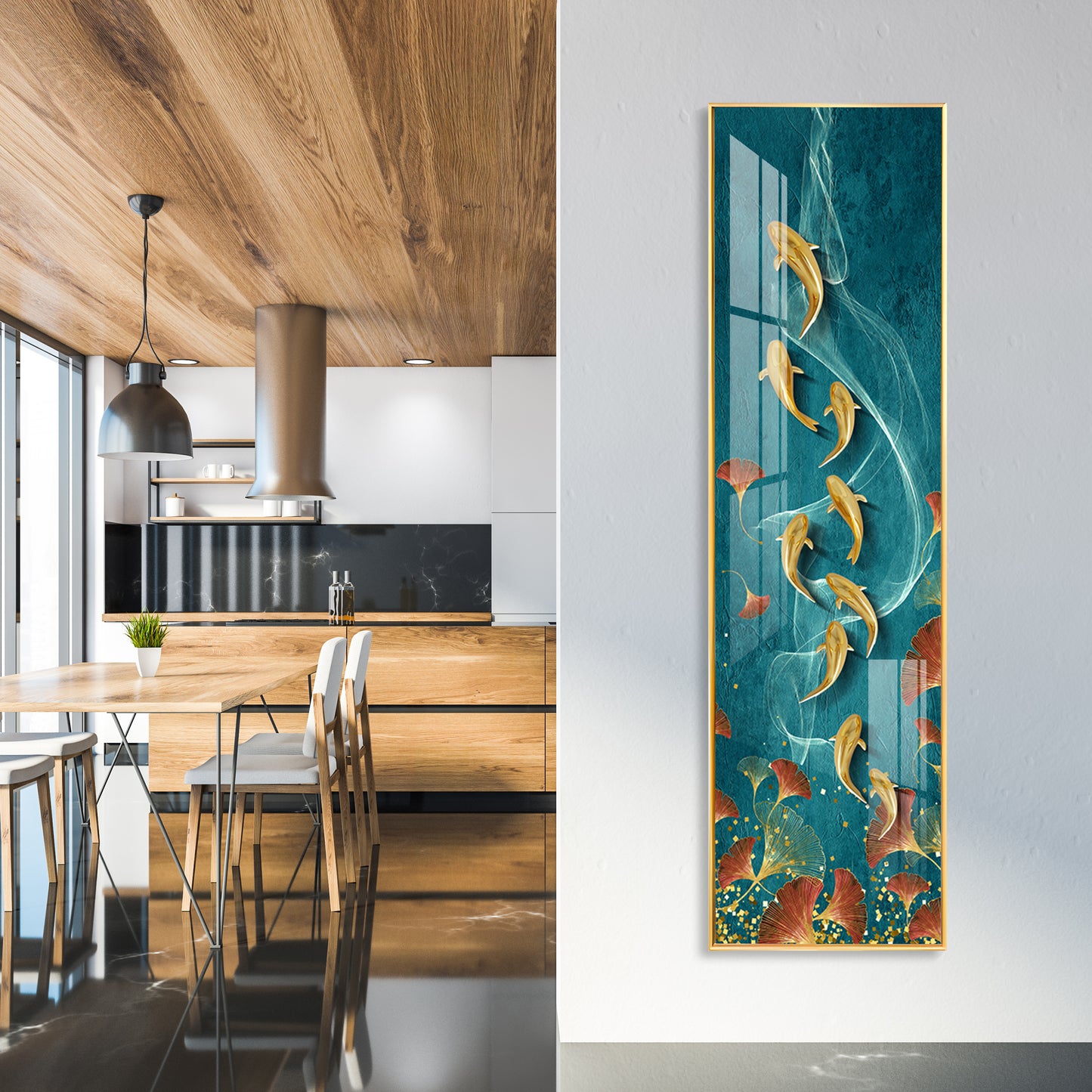 Aquatic Harmony Premium Acrylic Vertical Wall Art