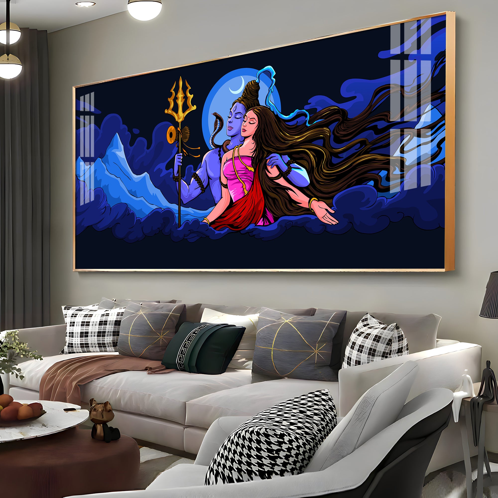 Shiv Shakti Premium Acrylic Horizontal Wall Art