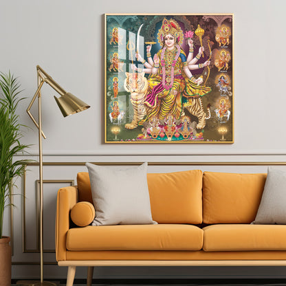 Goddess Durga Grace Premium Acrylic Square Wall Art