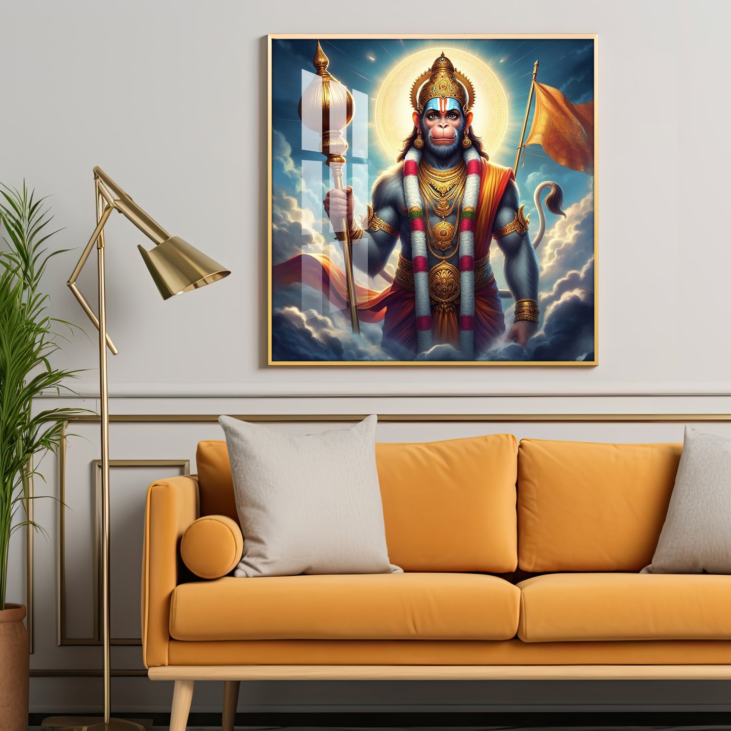 Jai Bajrang Bali Premium Acrylic Square Wall Art