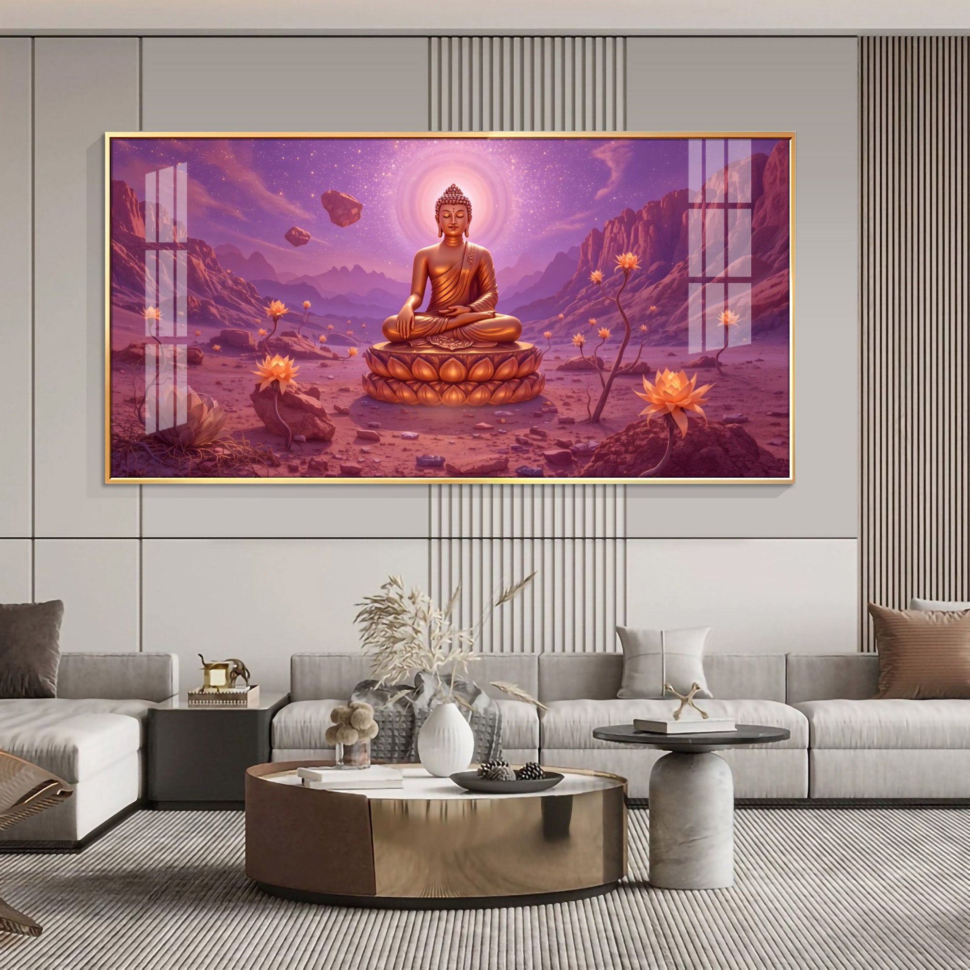 Mystic Buddha Retreat Premium Acrylic Horizontal Wall Art
