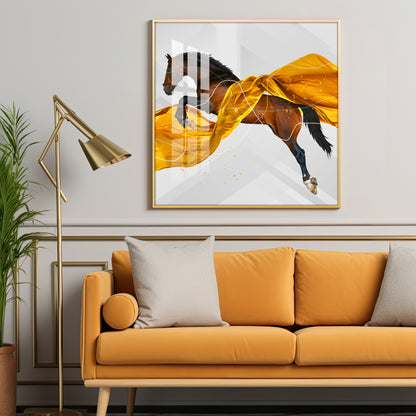 Galloping Horse Premium Square Wall Art