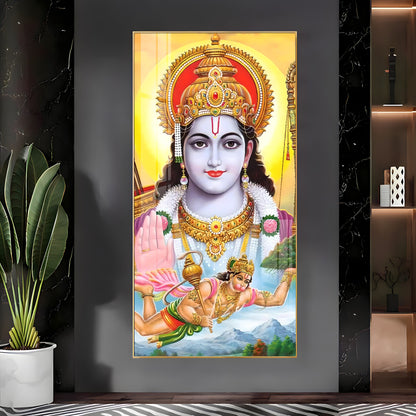 Jai Shree Ram Jai Veer Hanuman Premium Acrylic Vertical Wall Art