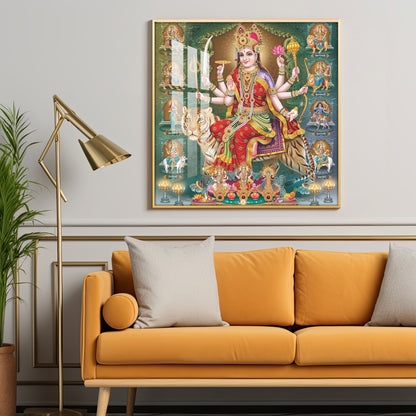 Goddess Durga Premium Acrylic Square Wall Art