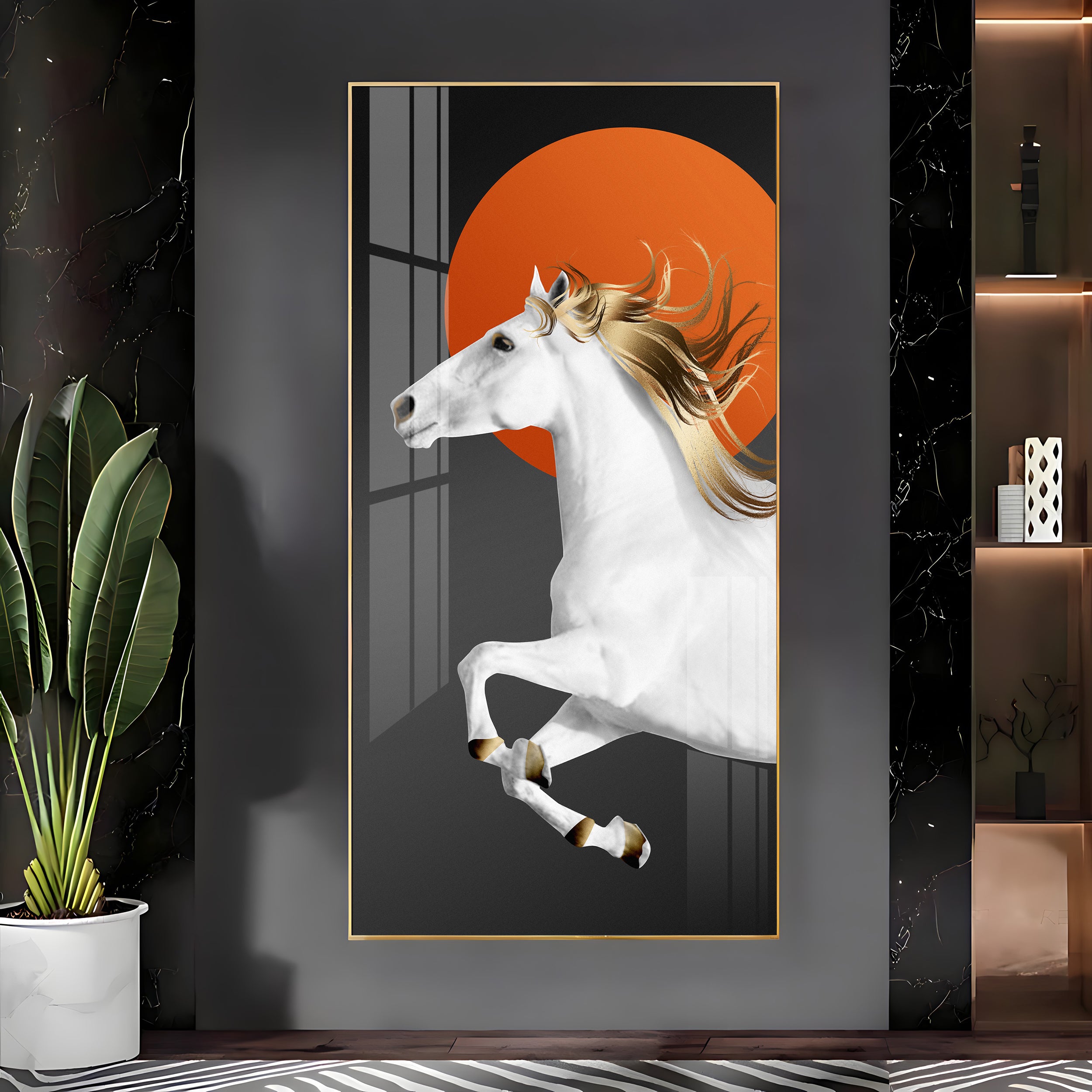Stunning White Horse Premium Acrylic Vertical Wall Art
