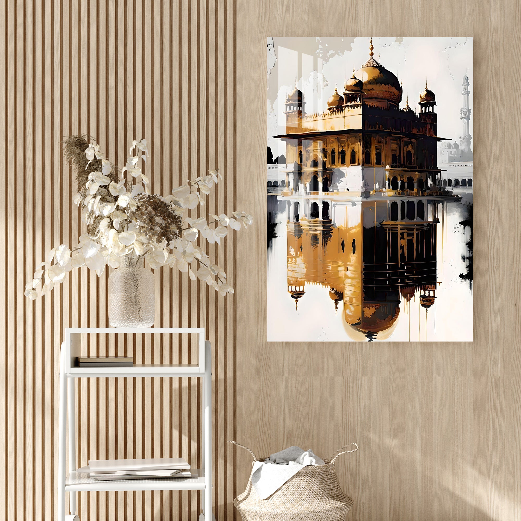 Shades of Golden temple Acrylic Wall Art