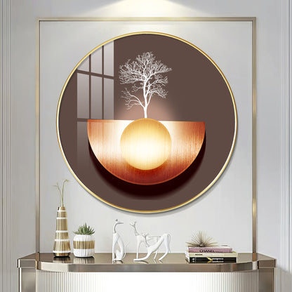 Reflective Arbor Premium Acrylic Round Wall Art