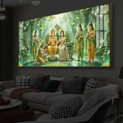 Siya Ram Ji Modern Luxury Backlight Horizontal Wall Art