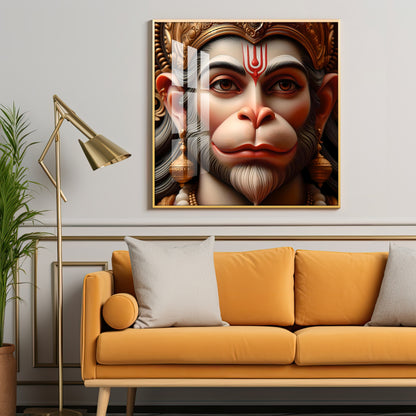 Lord Hanuman Premium Acrylic Square Wall Art